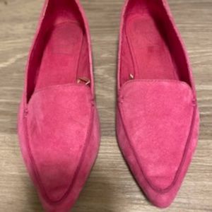 Hot pink suede loafers/flats